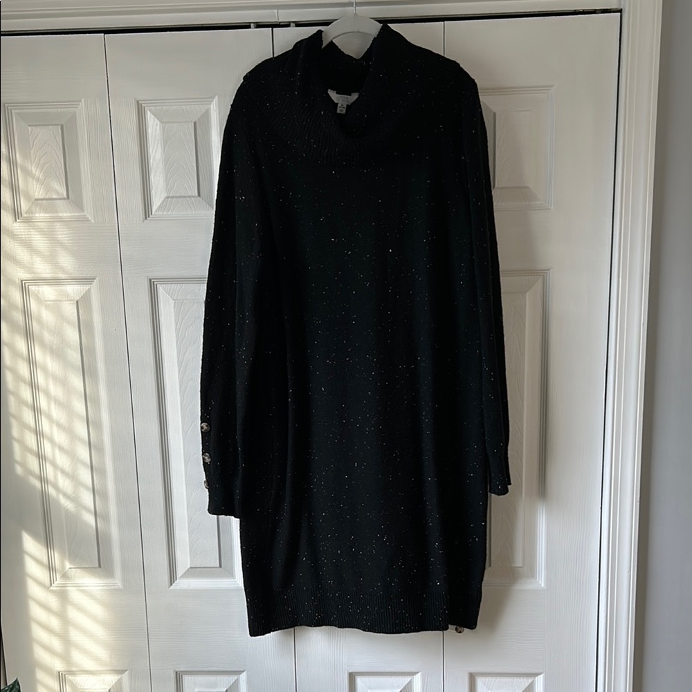 Black Cowl Neck Sweater Dress